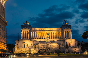 Fototapeta na wymiar Rome Italy -view of the Monument of Victor Emmanuel II, Venezia Square, in Rome, Italy 