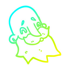 cold gradient line drawing cartoon bearded man