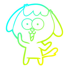 cold gradient line drawing cute cartoon dog