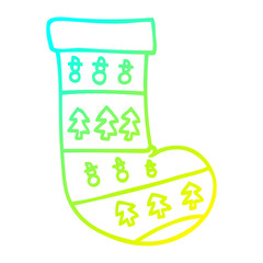 cold gradient line drawing cartoon christmas stockings