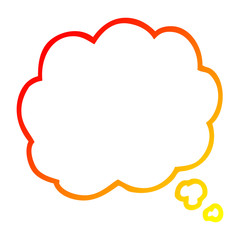 warm gradient line drawing cartoon thought cloud