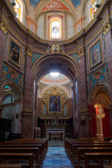 Fototapeta na wymiar Interior of Church of the Annunciation of Our Lady in Mdina, Malta