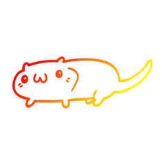 warm gradient line drawing cartoon cat