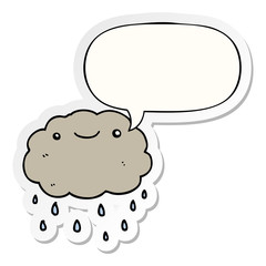 cartoon cloud and speech bubble sticker