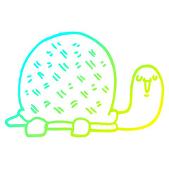 cold gradient line drawing cute cartoon turtle