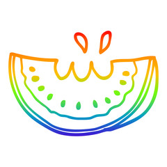 rainbow gradient line drawing cartoon watermelon