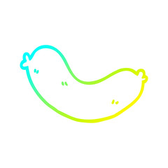 cold gradient line drawing cartoon uncooked sausage