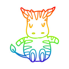 rainbow gradient line drawing cute zebra