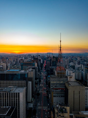 Winter sunset at Avenida Paulista