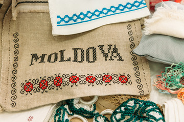 embroidery with moldavian national ornament