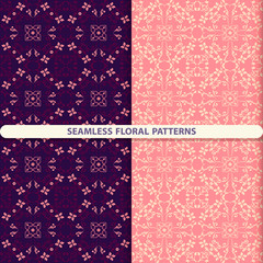 Seamless floral patterns with floral and botanical elements. Flower texture. Kitchen textiles, print for textiles, wallpaper design, turn paper, packaging design.