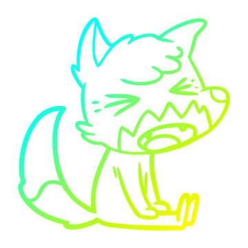recommend clip art: cold gradient line drawing angry cartoon fox sitting