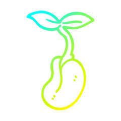 cold gradient line drawing cartoon seedling