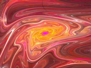 Fototapeta premium Abstract Illustration - Colorful Bright Red Liquid, Watercolor Effect, Strings of Chaotic Plasma Energy. Digital Flames, Artistic Design, Oil Slick, Turbulence