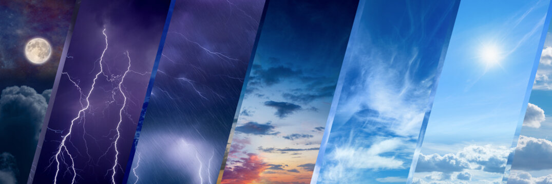 Weather forecast concept, climate change background