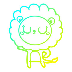cold gradient line drawing cartoon lion