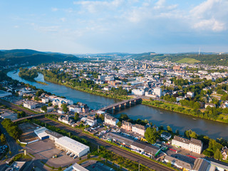 Fototapeta na wymiar Trier aerial panoramic view, Germany
