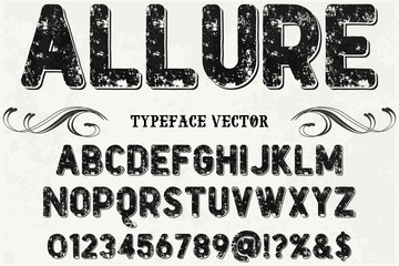 Retro Typography Vector Illustration.Outlined Typeface.