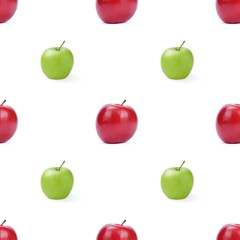 Apples pattern on white background.