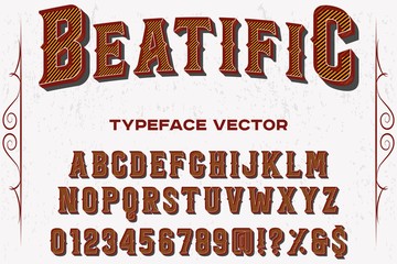  Retro Typography. Striped Typeface. Vector Illustration.