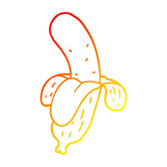 warm gradient line drawing cartoon banana