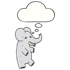 cartoon elephant and thought bubble