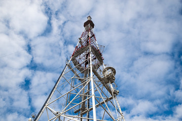 view of radio signal television tower