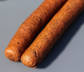 frikandel, a traditional Dutch snack, a sort of minced meat hot dog
