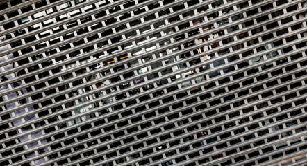 Protective grid in front of a shop window