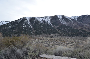 Early Spring in California: Snow-dusted Sierra Nevada Mountains
