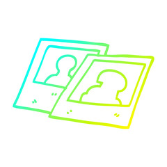 cold gradient line drawing cartoon instant photograph