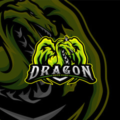 Dragon eSports Logo Design Vector. Dragon Mascot Gaming Logo Concepts.