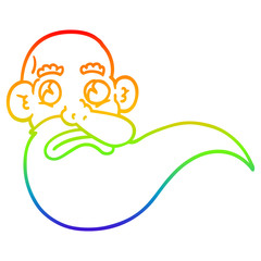 rainbow gradient line drawing cartoon grumpy old man