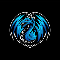 Dragon eSports Logo Design Vector. Dragon Mascot Gaming Logo Concepts.