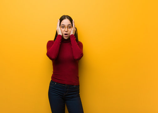 Intellectual Young Girl Surprised And Shocked