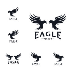 Naklejka premium Set of Eagle Logo Design Vector. Eagle Logo Design Concepts Template. Icon Symbol