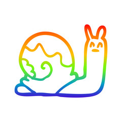 rainbow gradient line drawing cartoon snail