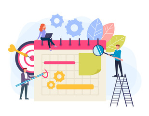 Work planning timeline concept. Vector flat graphic design cartoon isolated illustration