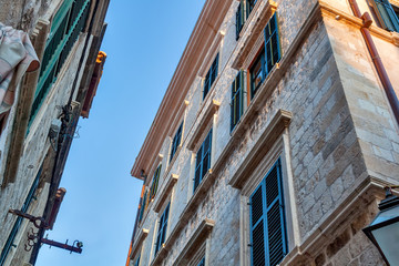 Fototapeta na wymiar The facade of the old house. Dubrovnik, Croatia