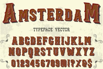 Font alphabet Script Typeface handcrafted handwritten vector label design old style.Shadow Effect.vintage Hand Drawn.Retro 
