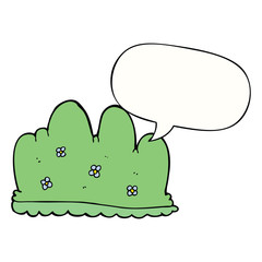 cartoon hedge and speech bubble