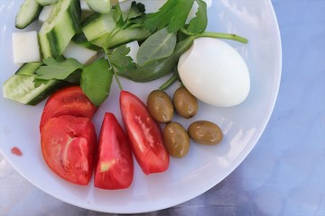 Breakfast on the table close-up