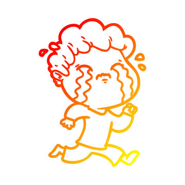 recommend clip art: warm gradient line drawing cartoon man crying