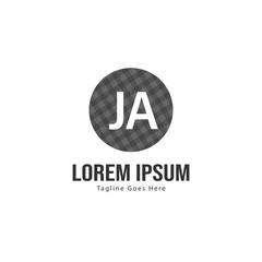 Obraz premium Initial JA logo template with modern frame. Minimalist JA letter logo vector illustration
