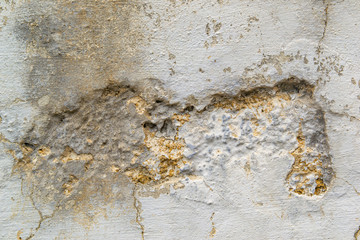 The texture of the old concrete wall. Raw plaster wall background. The wall is made of natural stone shell rock.