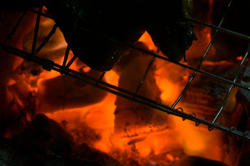 Background of the hot charcoal