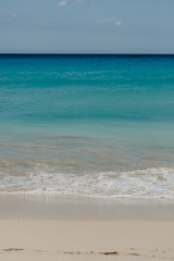 Fototapeta na wymiar ocean landscape. sand beach and water of blue ocean