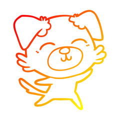 Obraz premium warm gradient line drawing cartoon dog