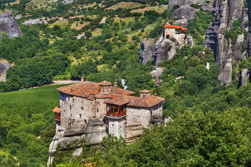 Rousanou and Nikolaos monasteries in Meteora, Greece
