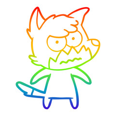 rainbow gradient line drawing cartoon annoyed fox